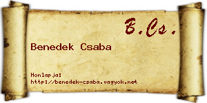 Benedek Csaba névjegykártya